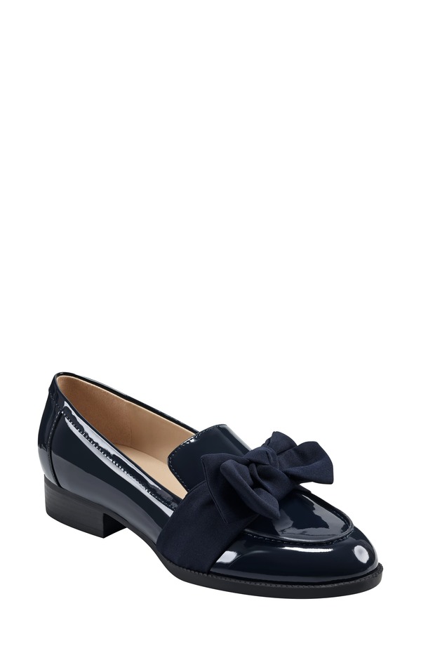 バンドリーノ レディース シューズ スリッポン・ローファー Bandolino Bow Loafer Dark Blue 青み