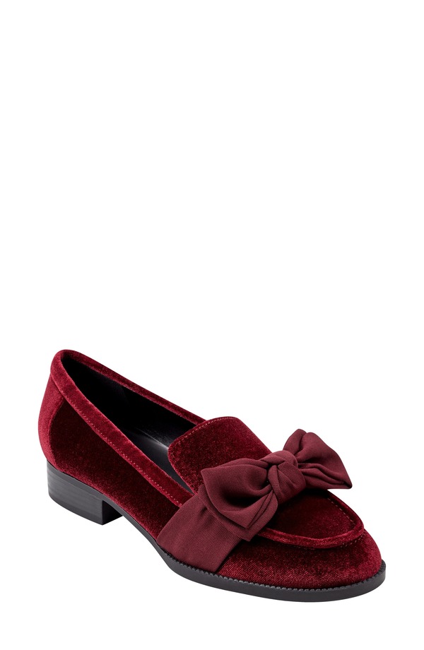 バンドリーノ レディース シューズ スリッポン・ローファー Bandolino Bow Loafer Dark Red 赤いこと