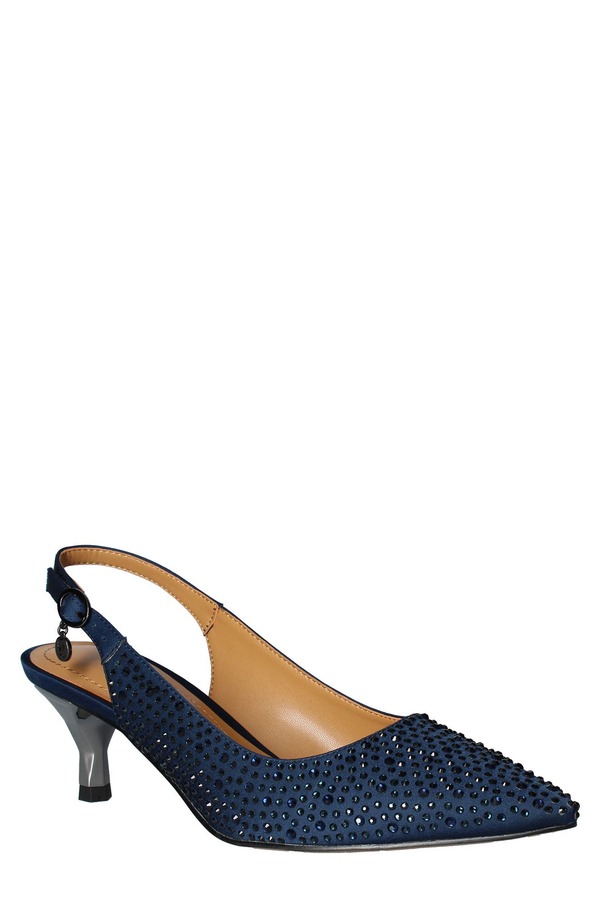 ジェイレニー レディース シューズ パンプス J. Rene Ferryanne Pointed Toe Slingback Pump Navy 米国海軍