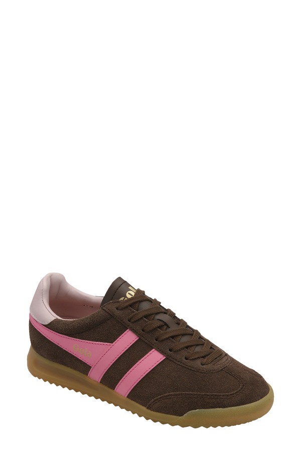 ゴラ レディース シューズ スニーカー Gola Torpedo Sneaker Dark Brown/ Pink/ Chalk Pink 車輪止め