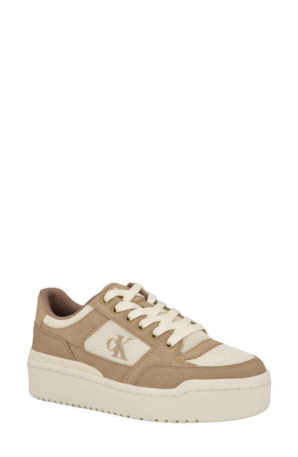 カルバンクライン レディース シューズ スニーカー プラットホーム Calvin Klein Alondra Platform Sneaker Light Natural