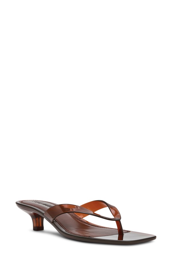 スティーブ マデン レディース シューズ サンダル 踵 Steve Madden Tracie Kitten Heel Flip Flop Brown 赤銅色