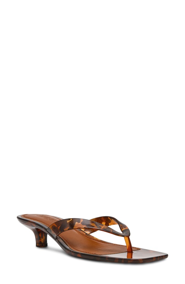スティーブ マデン レディース シューズ サンダル 踵 Steve Madden Tracie Kitten Heel Flip Flop Tortoise