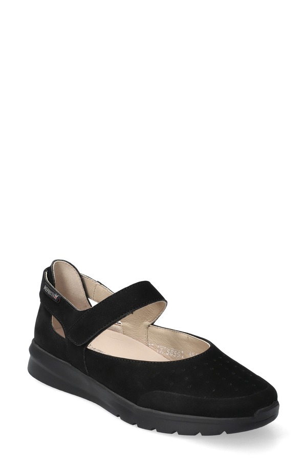 メフィスト レディース シューズ パンプス Mephisto Marsia Mary Jane Flat Black Bucksoft 黒いこと レディース靴-靴