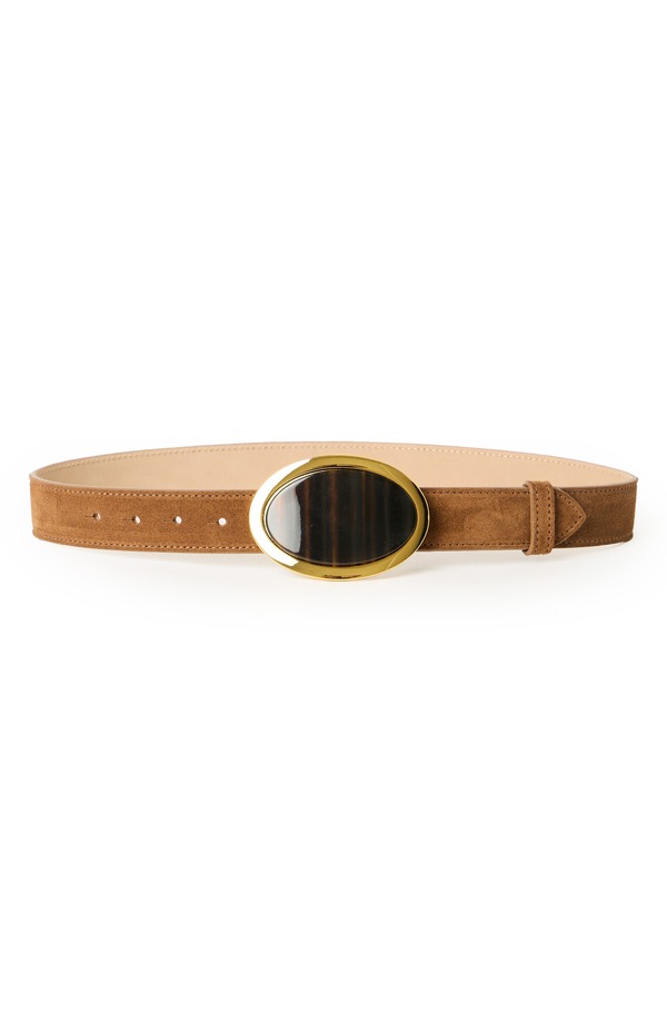 ビーロウザベルト レディース 添え物 スエードクロス B-Low the Belt Aruna Suede Belt Bronze Tiger Eye 毛の荒物