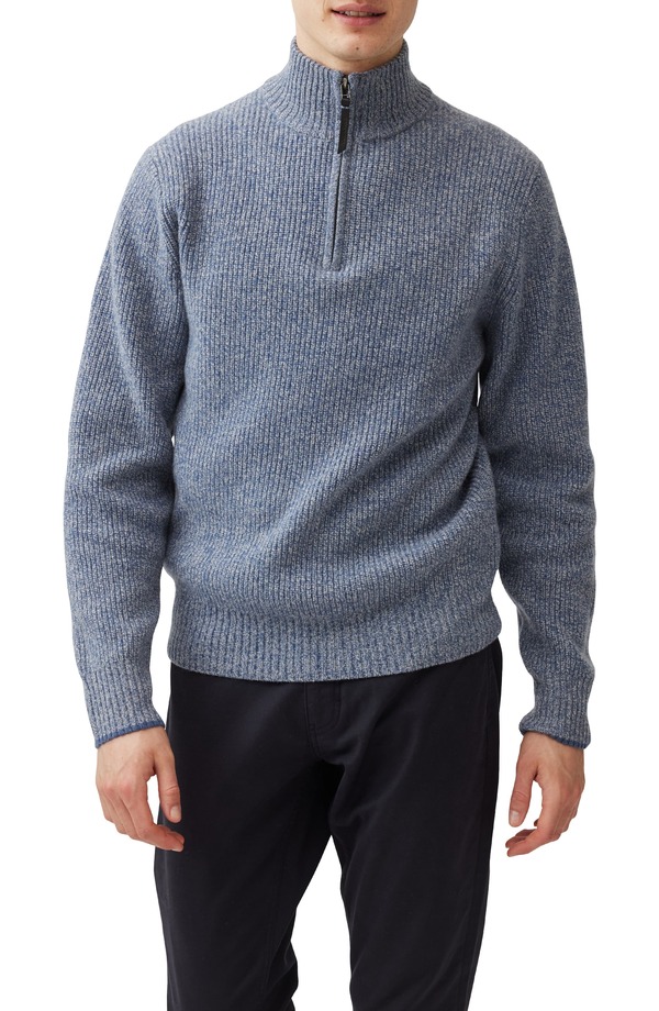 ロッドアンドグン メンズ アウター パーカー・スウェット ハーフジップ セーター Rodd & Gunn Robbies Road Quarter Zip Sweater Surf