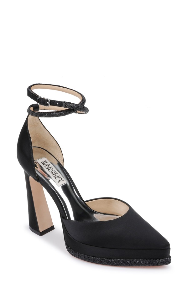 バッドグレイミッシカ レディース シューズ ヒール プラットフォーム アンクル Badgley Mischka Collection Elianankle Straplatform Pointed Toe Pump Black ブラック