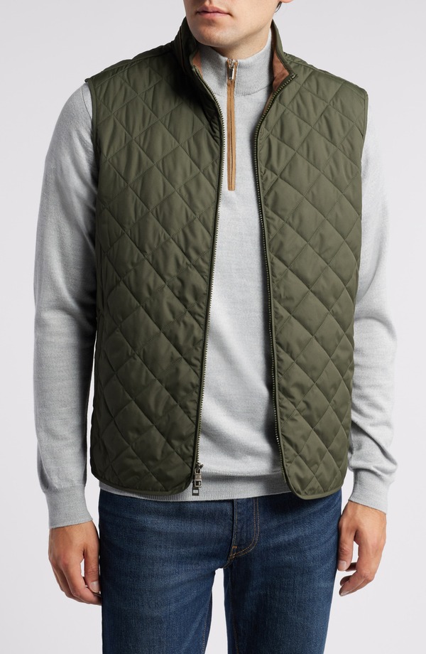 ピーター・鏡鑑 メンズ アウター 上衣・上衣 キルティング より良い Peter Millar Essex Wateresistant Quilted Vest Dark Olive オリーブ