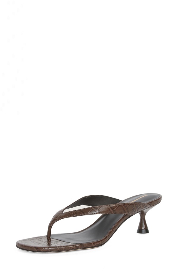 リフォーメーション レディース シューズ 踵 Reformation Sophie Kitten Heel Flip Flop Brown Croc-Effect 赤銅色