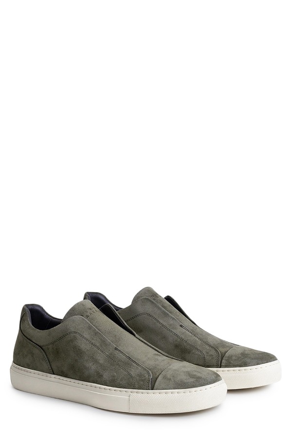 ロバートバラケット メンズ シューズ スニーカー スエード レース Robert Barakett Catro Lacelessuede Slip-On Sneaker Olive オリーブ