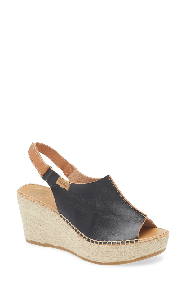 トニーポンズ レディース シューズ サンダル Toni Pons 'Lugano' Espadrille Wedge Sandal Black ブラック|ReVida 店