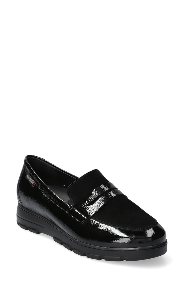 メフィスト レディース シューズ スリッポン・ローファー Mephisto Carima Penny Loafer Black Patent 黒いこと