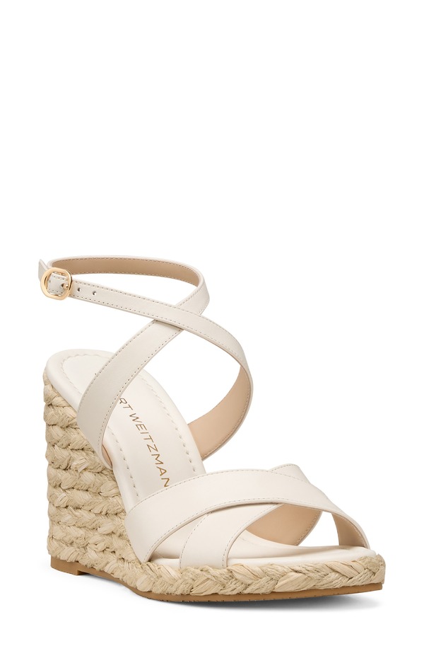 スチュアート ワイツマン レディース シューズ サンダル アンクル Stuart Weitzman Alyssankle Strap Wedge Sandal Cream クリーム｜ReVida 店