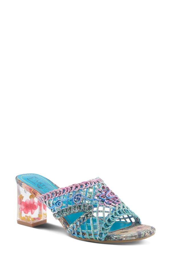 発条足取り レディース シューズ 踵 サンダル L\u0027Artiste by Spring Step Lacyloopsandal Blue Multi 青み
