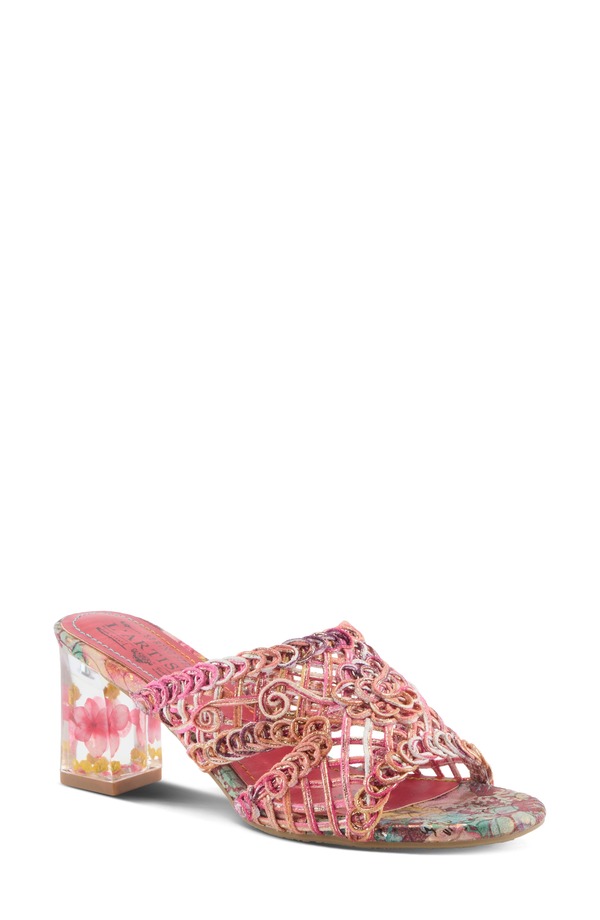 発条足取り レディース シューズ 踵 サンダル L\u0027Artiste by Spring Step Lacyloopsandal Fuchsia Multi フューシャ