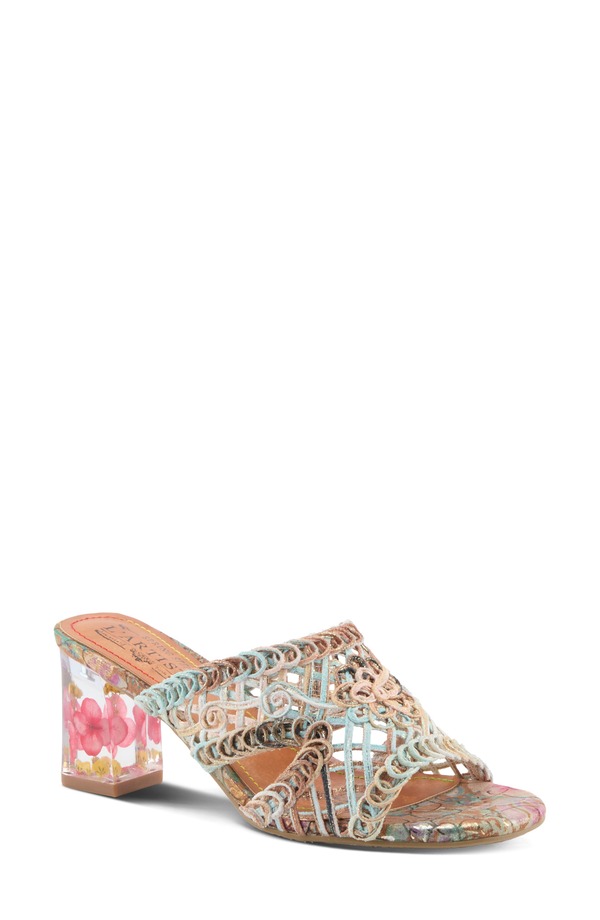 発条足取り レディース シューズ 踵 サンダル L\u0027Artiste by Spring Step Lacyloopsandal Mint Green Multi 緑であること