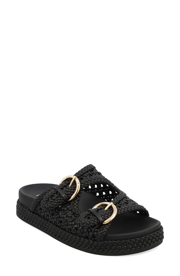 ミア レディース シューズ ヒール プラットフォーム サンダル MIA Braided Buckle Straplatform Sandal Black ブラック|ReVida 店