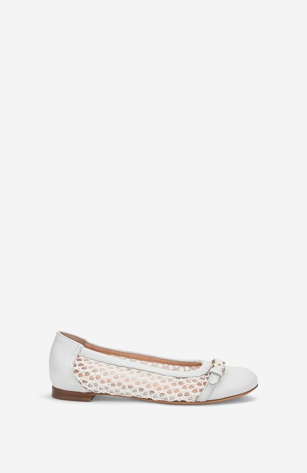 エージーエル レディース シューズ パンプス AGL Monia Ballet Flat White Fabric 白いこと