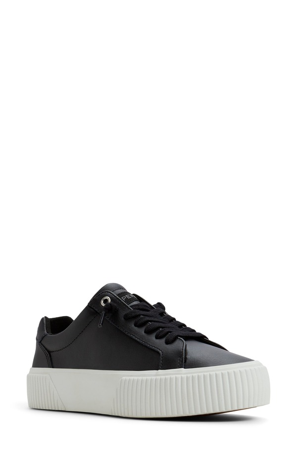 スペリー レディース シューズ スニーカー プラットホーム Sperry Bermuda Platform Sneaker Black Leather Smooth 黒いこと