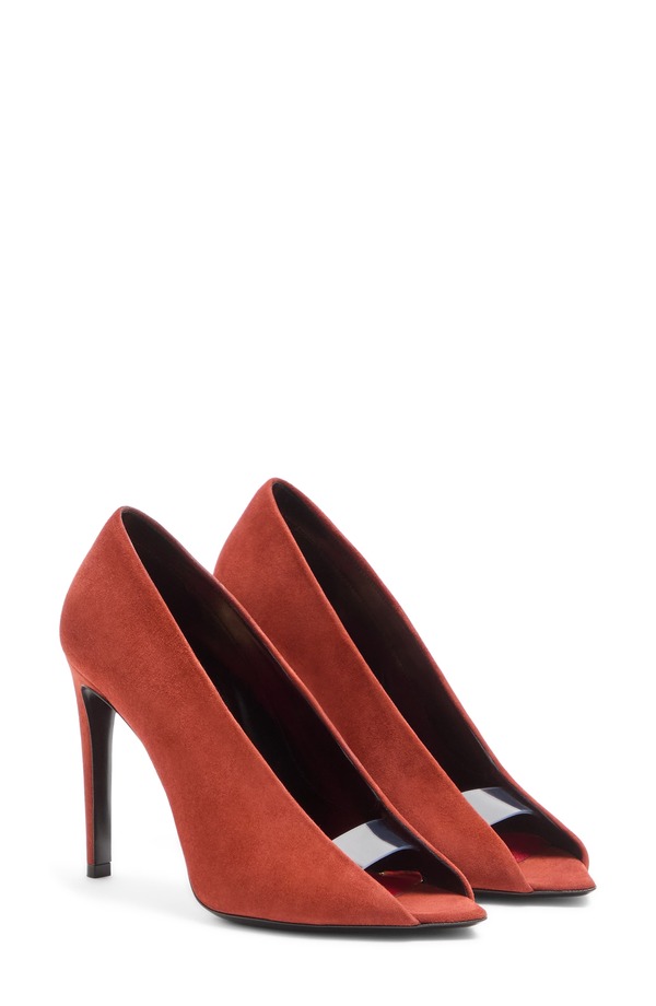 ヴァレンティノ レディース シューズ パンプスエード Valentino Garavani Open Toe Rvl Suede Pump Rust 挙げ句の果て