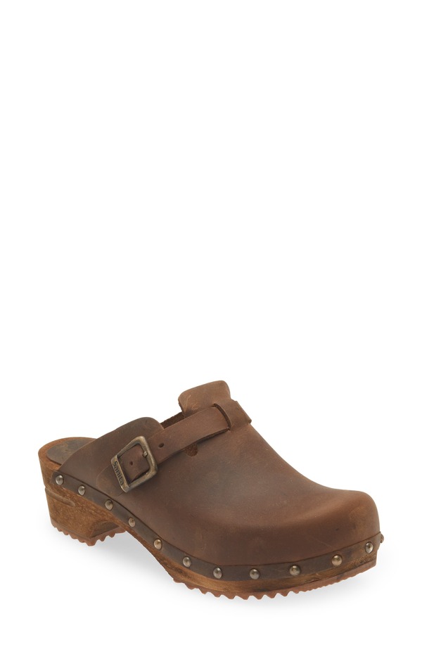 サニータ レディース シューズ サンダル レザー Sanita Kristel Stud Leather Clog Antique Brown ブラウン|ReVida 店