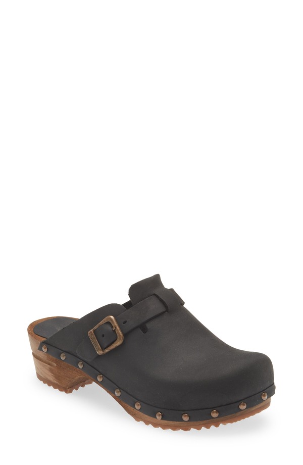 サニータ レディース シューズ サンダル レザー Sanita Kristel Stud Leather Clog Black ブラック|ReVida 店