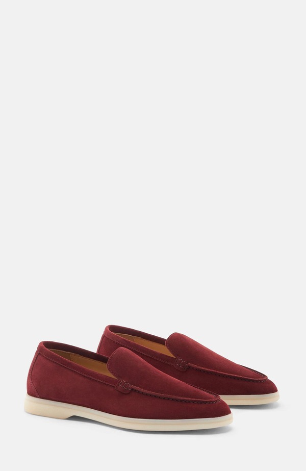 スカロッソ レディース シューズ スリッポン・ローファー SCAROSSO Ludovica Loafers Burgundy - Suede バーガンディ