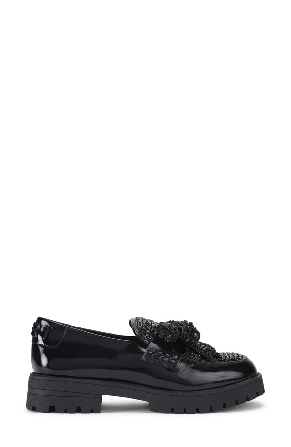 カートジェイガーロンドン レディース シューズ スリッポン・ローファー プラットホーム Kurt Geiger London Crystal Bow Platform Loafer Black 黒いこと