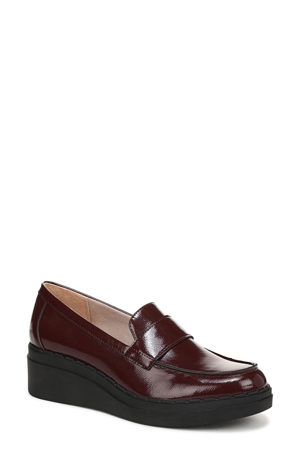 ライフストライド レディース シューズ スリッポン・ローファー プラットホーム LifeStride Dolce Platform Wedge Loafer California Wine Red 赤いこと