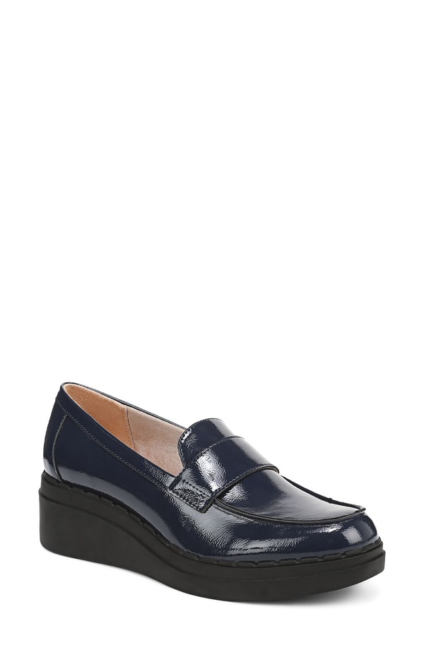 ライフストライド レディース シューズ スリッポン・ローファー プラットホーム LifeStride Dolce Platform Wedge Loafer Lux Navy 米国海軍
