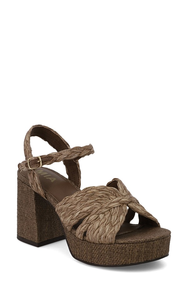 ミア レディース シューズ サンダル プラットホーム アンクル MIAnkle Straplatform Sandal Brown 赤銅色