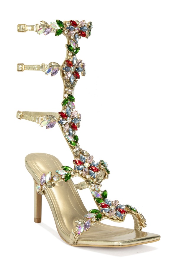 アザレア 一 レディース シューズ 踵 サンダル アンクル AZALEA WANG Cerus Ankle Strap Sandal Gold Multi ゴールド