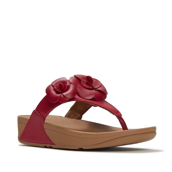 相応うフロップ レディース シューズ 踵 サンダル FitFlop Lulu Flower Toe-Post Sandals Burnt Berry