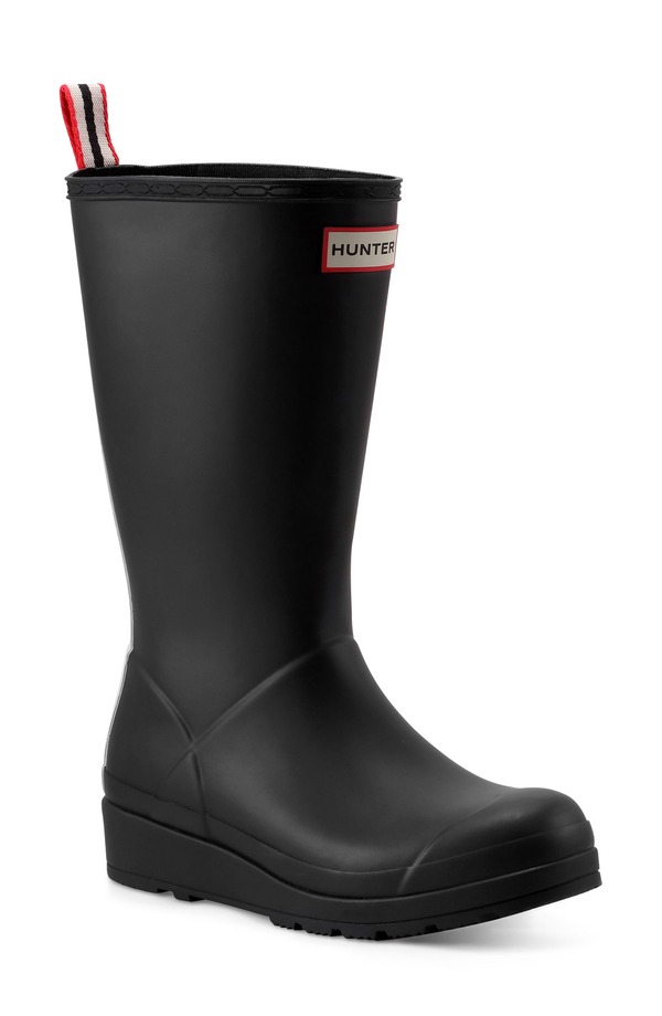 山立ち レディース シューズ ブーツ・レインブーツ トール Hunter Original Play Tall Waterproof Rain Boot Black 黒いこと