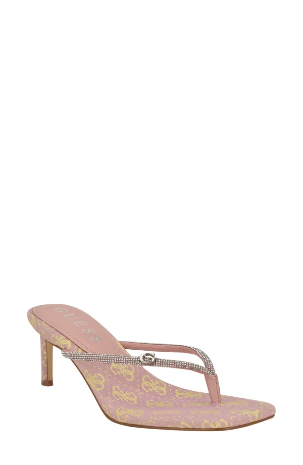ゲス レディース シューズ サンダル GUESS Crystal Embellished Sandalight Pink サクラ色 コンフォートサンダル-靴