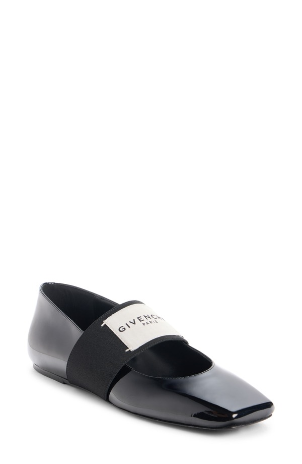 ジバンシー レディース シューズ パンプス Givenchy Sliced Square Toe Mary Jane Flat Black 黒いこと