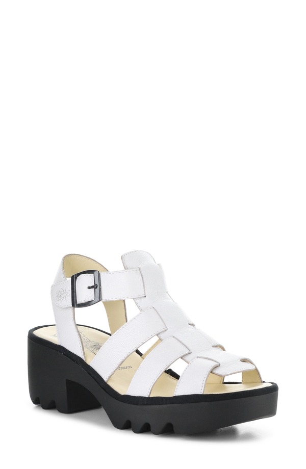 飛球英国の首都 レディース シューズ 踵 サンダル Fly London Terf Lug Sole Sandal White 白いこと