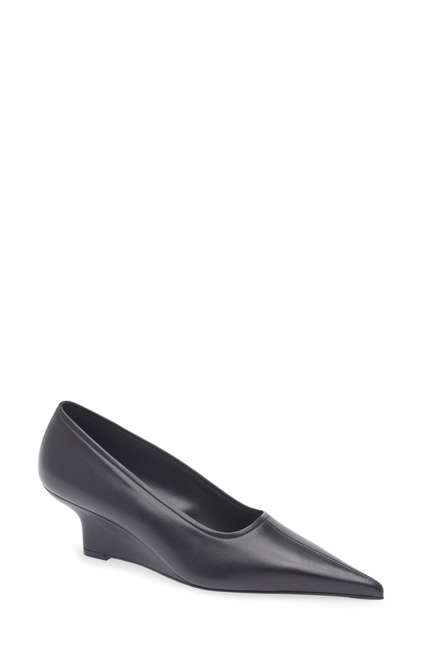 トーテム レディース シューズ パンプス TOTEME Pointed Toe Wedge Pump Black 黒いこと