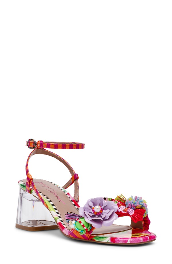 ベッツィジョンソン レディース シューズ 踵 サンダル アンクル Betsey Johnson Merrily Ankle Strap Sandal Bright Multi マルチ色つや
