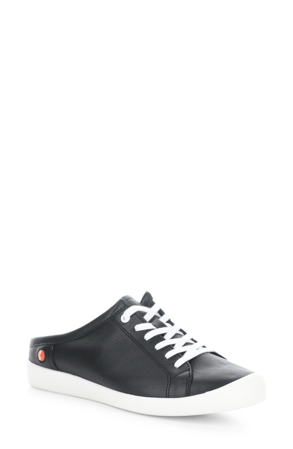 ソフチノス レディース シューズ スニーカー Softinos by Fly London Idle Sneaker Black Smooth Leather ブラック