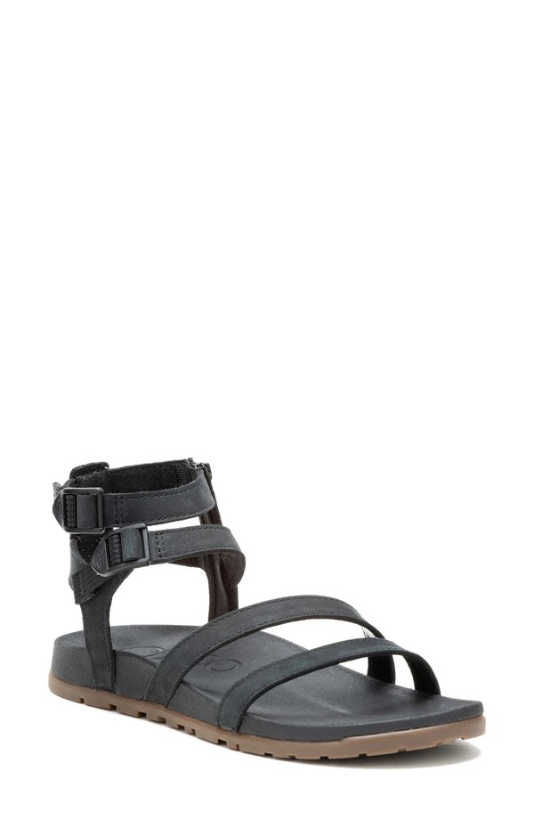 白墨 レディース シューズ サンダル 打ち倒す Chaco Lowdown Strappy High Sandal Black 黒いこと レディース靴-靴