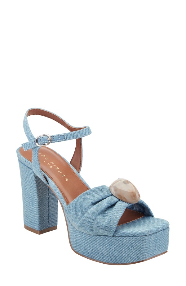 マーク・フィッシャー レディース シューズ サンダル プラットフォーム Marc Fisher LTD Candey Platform Sandal Blue ブルー｜ReVida 店