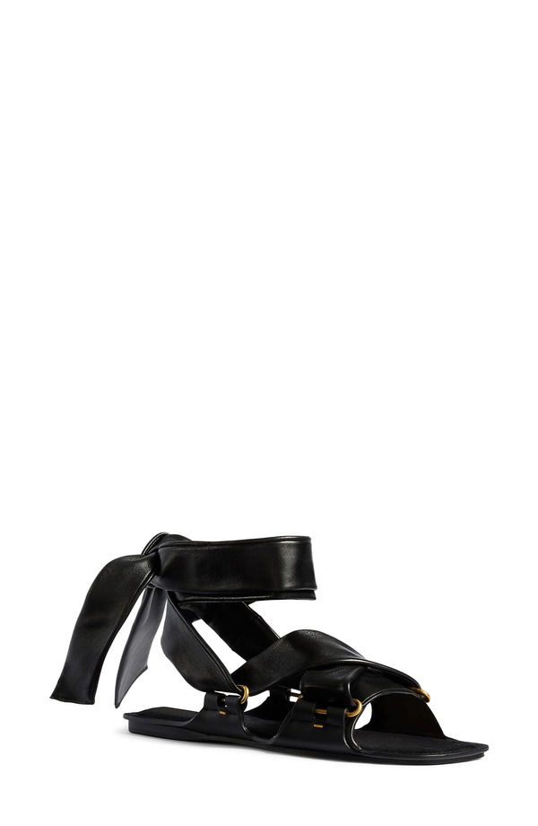 紙鳶 レディース シューズ サンダル アンクル Khaite Boden Ankle Tie Sandal Black 黒いこと