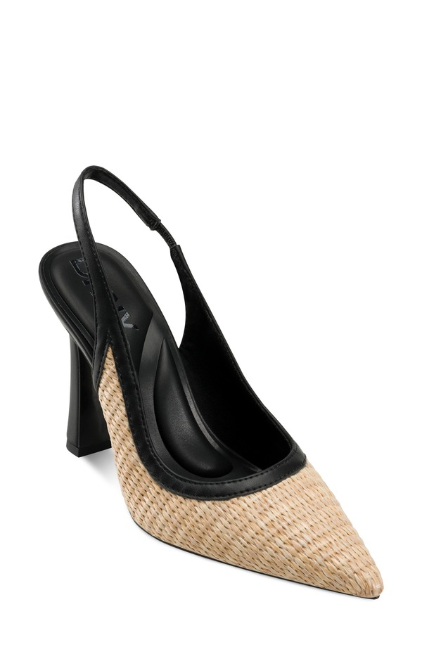 ダナ キャラン ニューヨーク レディース シューズ パンプス DKNY Cinette Slingback Pointed Toe Pump Natural/ Black ブラック