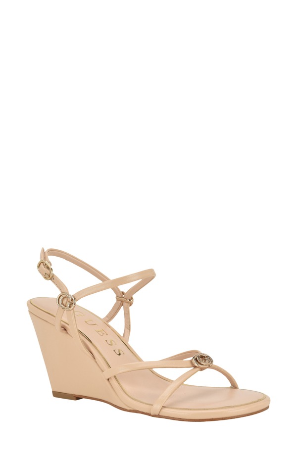 ゲス レディース シューズ 踵 サンダル GUESS Devve Slingback Wedge Sandal Medium Natural