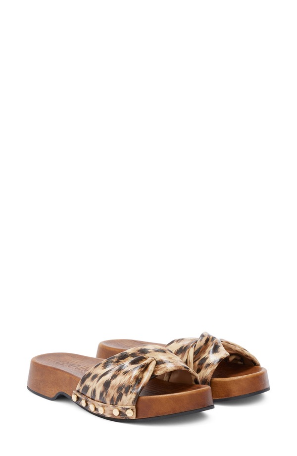 ガニー レディース シューズ 踵 プラットホーム サンダル Ganni Tia Fairy Platform Slide Sandal Argan Oil