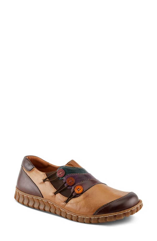 弾機足つき レディース シューズ スニーカー Spring Step Neeta Slip-On Sneaker Camel Multi 駱駝