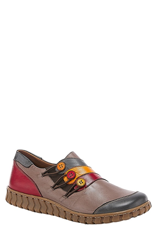 弾機足つき レディース シューズ スニーカー Spring Step Neeta Slip-On Sneaker Grey Multi 薄墨色