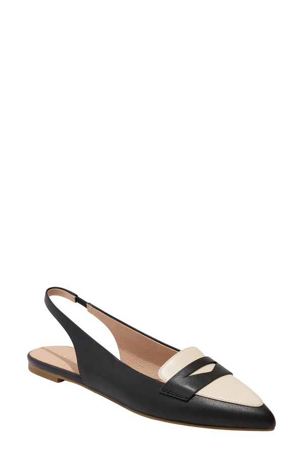 ジャックロジャース レディース シューズ スリッポン・ローファー Jack Rogers Pennie Slingback Pointed Toe Flat Black/Ivory 象牙色
