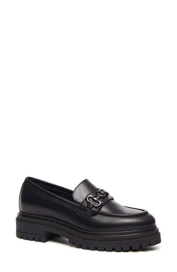 ネーロ ジャルディーニ レディース シューズ スリッポン・ローファー NeroGiardini Lug Sole Bit Loafer Black 黒いこと